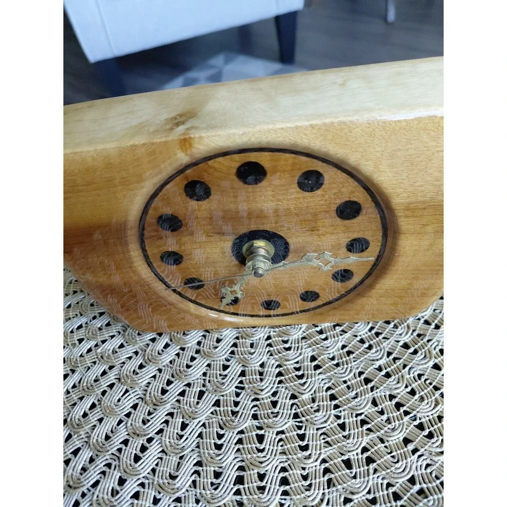 Vintage Myrtlewood Clock Rare Wood from Oregon Good Working condition